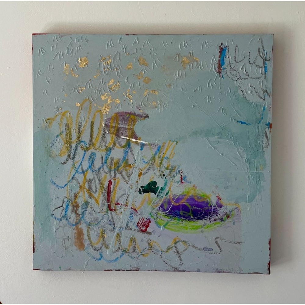 Divine Source – Abstract Painting 24x24 | Spiritual Contemporary Gold Minimalist